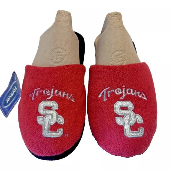 Womens Slippers Red USC Trojans Forever Collectible College House Shoe - Picture 1 of 5